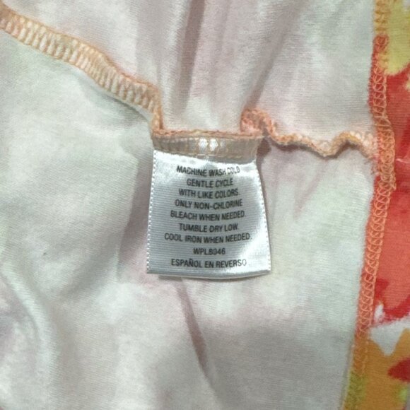 Charter Club Top Womens Floral Print Pima Cotton T-Shirt 2X Short Sleeve Orange - Picture 6 of 6